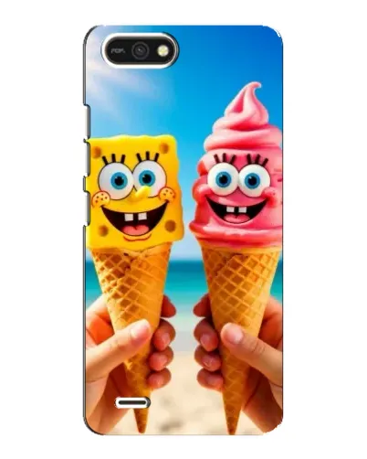 Чехол для TECNO POP 2F с картинкой «Спанч Боб мороженое»