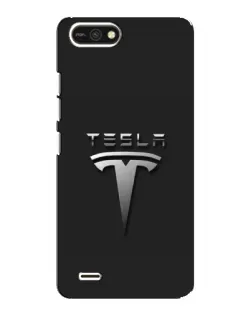 Чехол для TECNO POP 2F с картинкой «Стальной логотип Tesla»