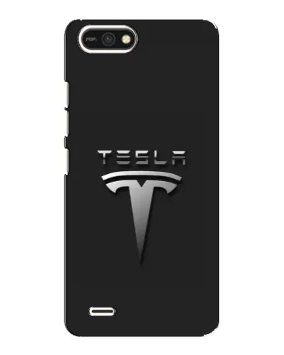 Чехол для TECNO POP 2F с картинкой «Стальной логотип Tesla»