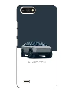 Чехол для TECNO POP 2F с картинкой «Серебристый Cybertruck Tesla»