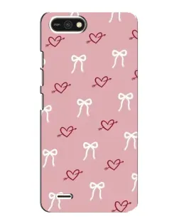 Чехол для TECNO POP 2F с картинкой «Сердца и банты»
