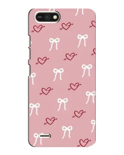 Чехол для TECNO POP 2F с картинкой «Сердца и банты»