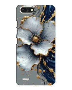 Чехол для TECNO POP 2F с картинкой «Белый цветок и золотой флюид» Чехол для TECNO POP 2F с картинкой «Белый цветок и золотой флюид»