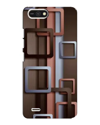 Чехол для TECNO POP 2F с картинкой «Коричневые объемные квадраты»