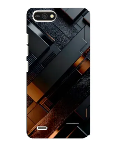 Чехол для TECNO POP 2F с картинкой «Черные геометрические блоки»