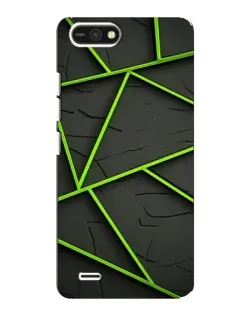 Чехол для TECNO POP 2F с картинкой «Зеленые геометрические линии»
