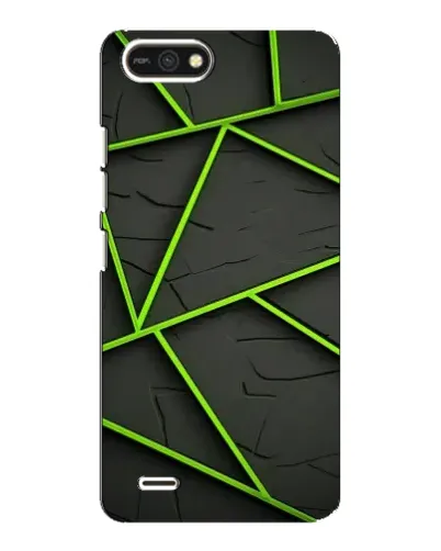 Чехол для TECNO POP 2F с картинкой «Зеленые геометрические линии»