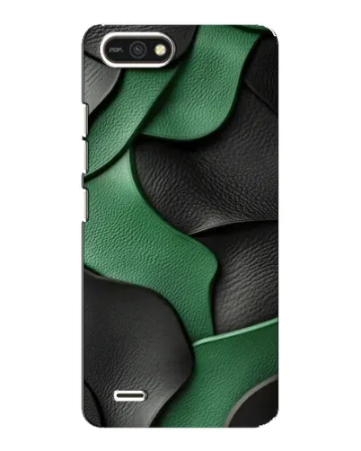 Чехол для TECNO POP 2F с картинкой «Зеленые кожаные волны»
