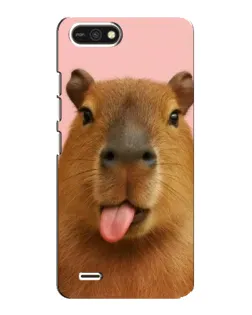 Чехол для TECNO POP 2F с картинкой «Капибара с языком»