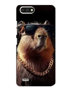 Чехол для TECNO POP 2F с картинкой «Капибара золотая цепь»