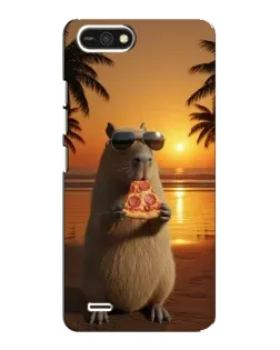 Чехол для TECNO POP 2F с картинкой «Капибара с пиццей»