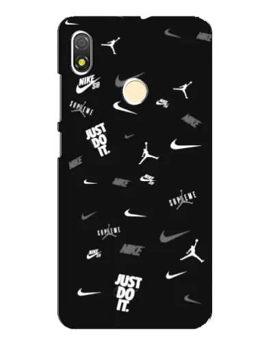 Чехол для TECNO POP 3 с картинкой «Nike Black Pattern» Чехол для TECNO POP 3 с картинкой «Nike Black Pattern»