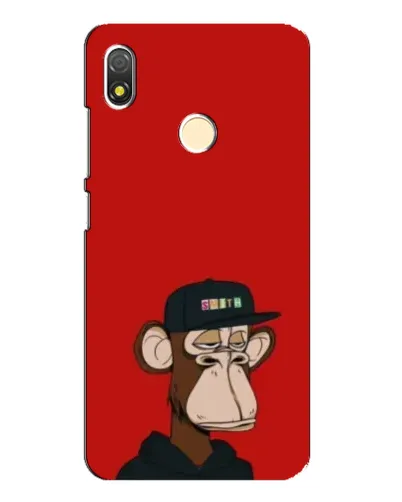 Чехол для TECNO POP 3 с картинкой «Bored Ape — красный фон» Чехол для TECNO POP 3 с картинкой «Bored Ape — красный фон»