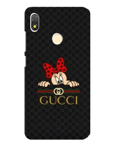 Чехол для TECNO POP 3 с картинкой «Минни Маус Gucci — черный»