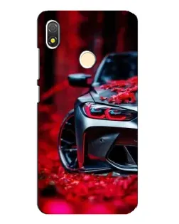 Чохол для TECNO POP 3 з картинкою «Спортивна BMW та квіти»