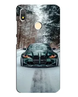 Чохол для TECNO POP 3 з картинкою «BMW у зимовому лісі»
