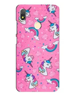 Чехол для TECNO POP 3 с картинкой «Unicorn паттерн розовый»