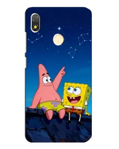 Чехол для TECNO POP 3 с картинкой «Губка Боб и Патрик ночью» Чехол для TECNO POP 3 с картинкой «Губка Боб и Патрик ночью»
