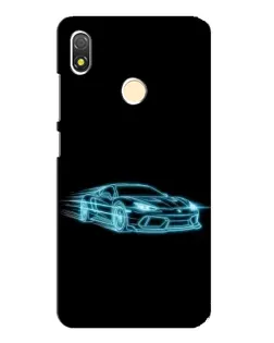 Чохол для TECNO POP 3 з картинкою «Неоновий контур Lamborghini»