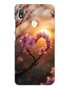 Чехол для TECNO POP 3 с картинкой «Розовый цвет сердце на фоне заката» Чехол для TECNO POP 3 с картинкой «Розовый цвет сердце на фоне заката»