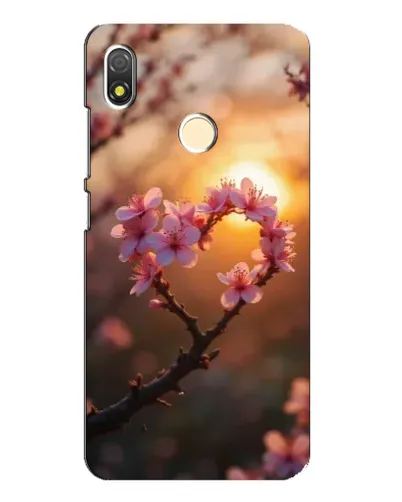Чехол для TECNO POP 3 с картинкой «Розовый цвет сердце на фоне заката» Чехол для TECNO POP 3 с картинкой «Розовый цвет сердце на фоне заката»