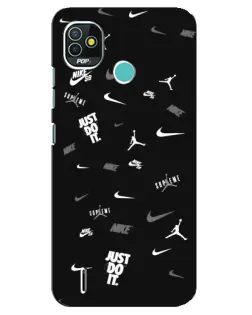Чохол для TECNO Pop 4 LTE з картинкою «Nike Black Pattern»