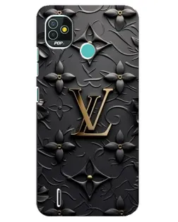 Чехол для TECNO Pop 4 LTE с картинкой «Кожаная текстура LV»
