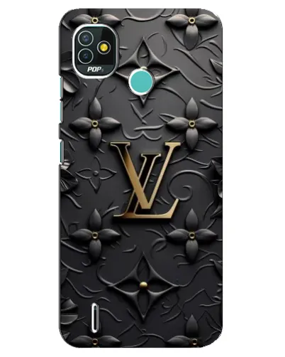 Чехол для TECNO Pop 4 LTE с картинкой «Кожаная текстура LV»