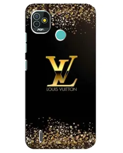 Чехол для TECNO Pop 4 LTE с картинкой «LV — золотые искры»