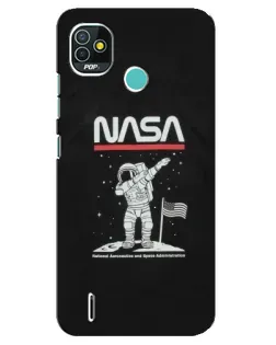 Чехол для TECNO Pop 4 LTE с картинкой «NASA — шагаем по Луне» Чехол для TECNO Pop 4 LTE с картинкой «NASA — шагаем по Луне»