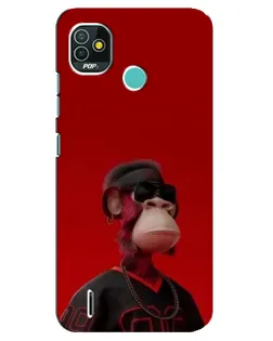 Чохол для TECNO Pop 4 LTE з картинкою «Bored Ape в червоному»