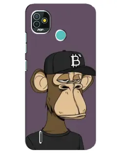 Чехол для TECNO Pop 4 LTE с картинкой «Bored Ape в кепке»