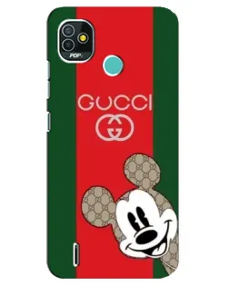Чехол для TECNO Pop 4 LTE с картинкой «Gucci — полосы и Микки» Чехол для TECNO Pop 4 LTE с картинкой «Gucci — полосы и Микки»