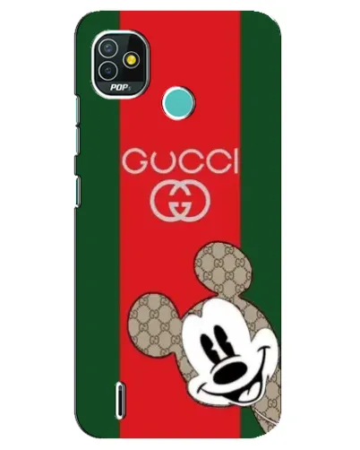 Чехол для TECNO Pop 4 LTE с картинкой «Gucci — полосы и Микки»