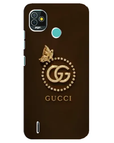 Чехол для TECNO Pop 4 LTE с картинкой «Gucci — золотая бабочка»