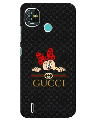 Чехол для TECNO Pop 4 LTE с картинкой «Минни Маус Gucci — черный»