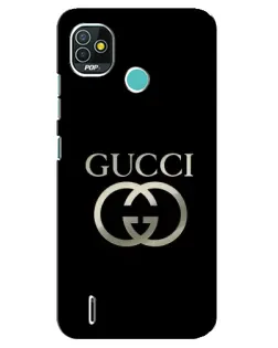 Чехол для TECNO Pop 4 LTE с картинкой «Gucci — золото на черном» Чехол для TECNO Pop 4 LTE с картинкой «Gucci — золото на черном»