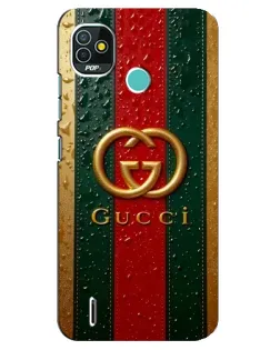 Чехол для TECNO Pop 4 LTE с картинкой «Gucci — фирменная полоса и золото» Чехол для TECNO Pop 4 LTE с картинкой «Gucci — фирменная полоса и золото»