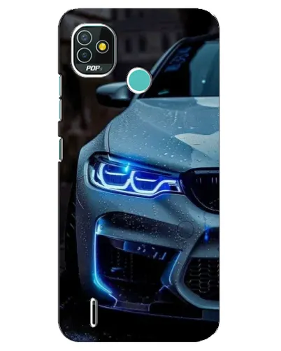 Чехол для TECNO Pop 4 LTE с картинкой «Взгляд BMW с синими фарами»