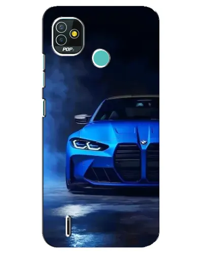 Чехол для TECNO Pop 4 LTE с картинкой «Голубая BMW M4»