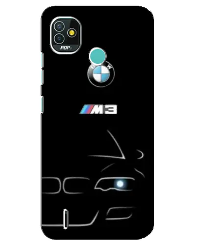 Чехол для TECNO Pop 4 LTE с картинкой «Минималистичный принт BMW M3»