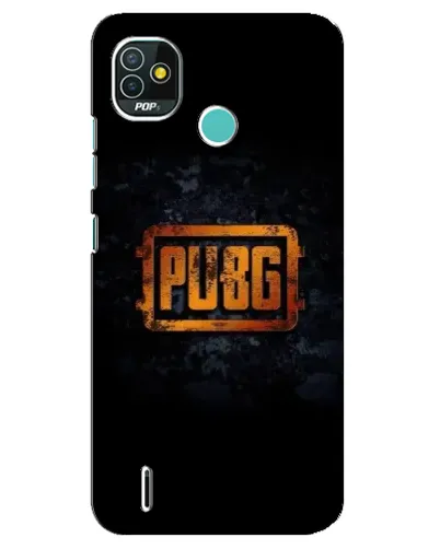 Чехол для TECNO Pop 4 LTE с картинкой «PUBG — золотой логотип»