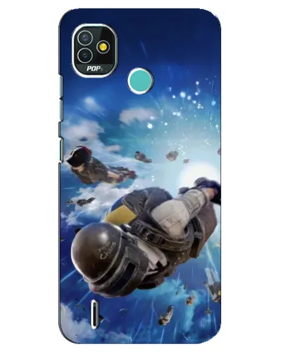 Чехол для TECNO Pop 4 LTE с картинкой «Десант PUBG — прыжок»