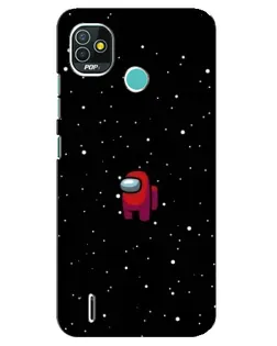Чехол для TECNO Pop 4 LTE с картинкой «Красный Among Us»