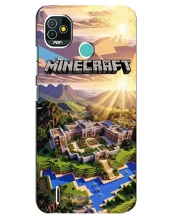 Чехол для TECNO Pop 4 LTE с картинкой «Minecraft панорама»