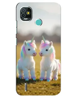 Чехол для TECNO Pop 4 LTE с картинкой «Пара единорогов»
