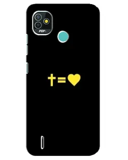 Чехол для TECNO Pop 4 LTE с картинкой «Сердце и Крест»