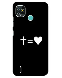 Чехол для TECNO Pop 4 LTE с картинкой «Крест и Сердце»