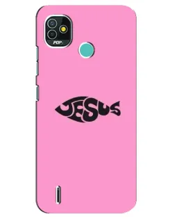 Чехол для TECNO Pop 4 LTE с картинкой «Розовый символ  Jesus»