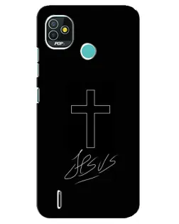 Чехол для TECNO Pop 4 LTE с картинкой «Графический крест Jesus» Чехол для TECNO Pop 4 LTE с картинкой «Графический крест Jesus»